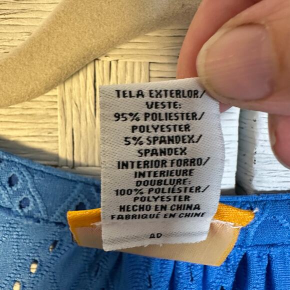 Ruby Rd women’s blouse, embroidered eyelet ruffle sleeve V-neck bohemian hippie - Picture 5 of 9